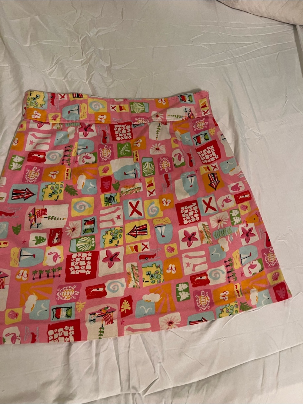 Women's Pink Patterned Mini Skirt